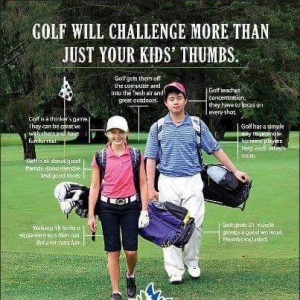 Golf Challenges your kids more than their thumbs